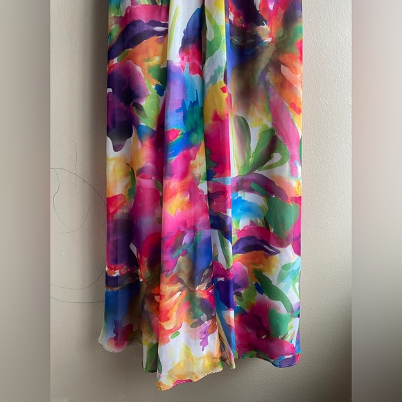 Liv Foster Multiple Colors Colorful Maxi Dress Size 8 Gown - Picture 8 of 16
